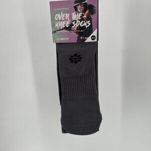 Rip-It Fastpitch Softball Socks in Charcoal Gray XS/S Women's 4-8 Over the Knee